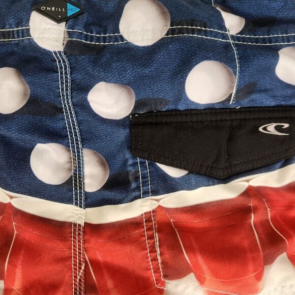 O'Neill Mens Stars and Stripes Beer Pong Board Shorts Size 30 - Picture 6 of 9
